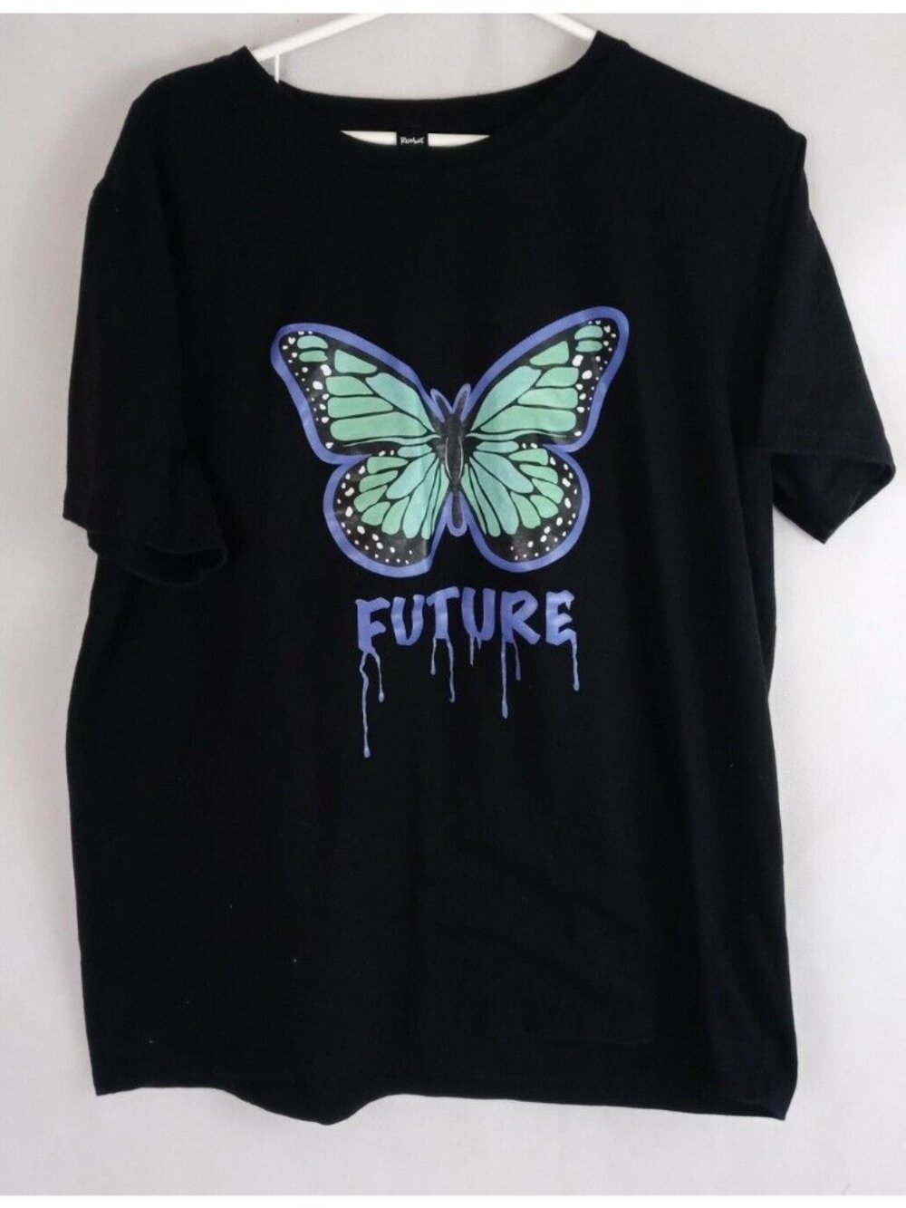 Romwe Future Butterfly Graphic T-Shirt Size Large
